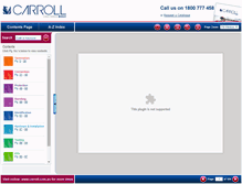 Tablet Screenshot of catalogue.carroll.com.au